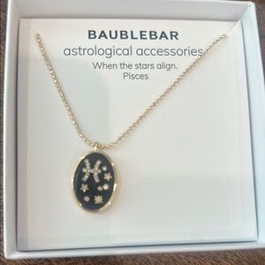 BaubleBar Gold and Black Pisces Necklace